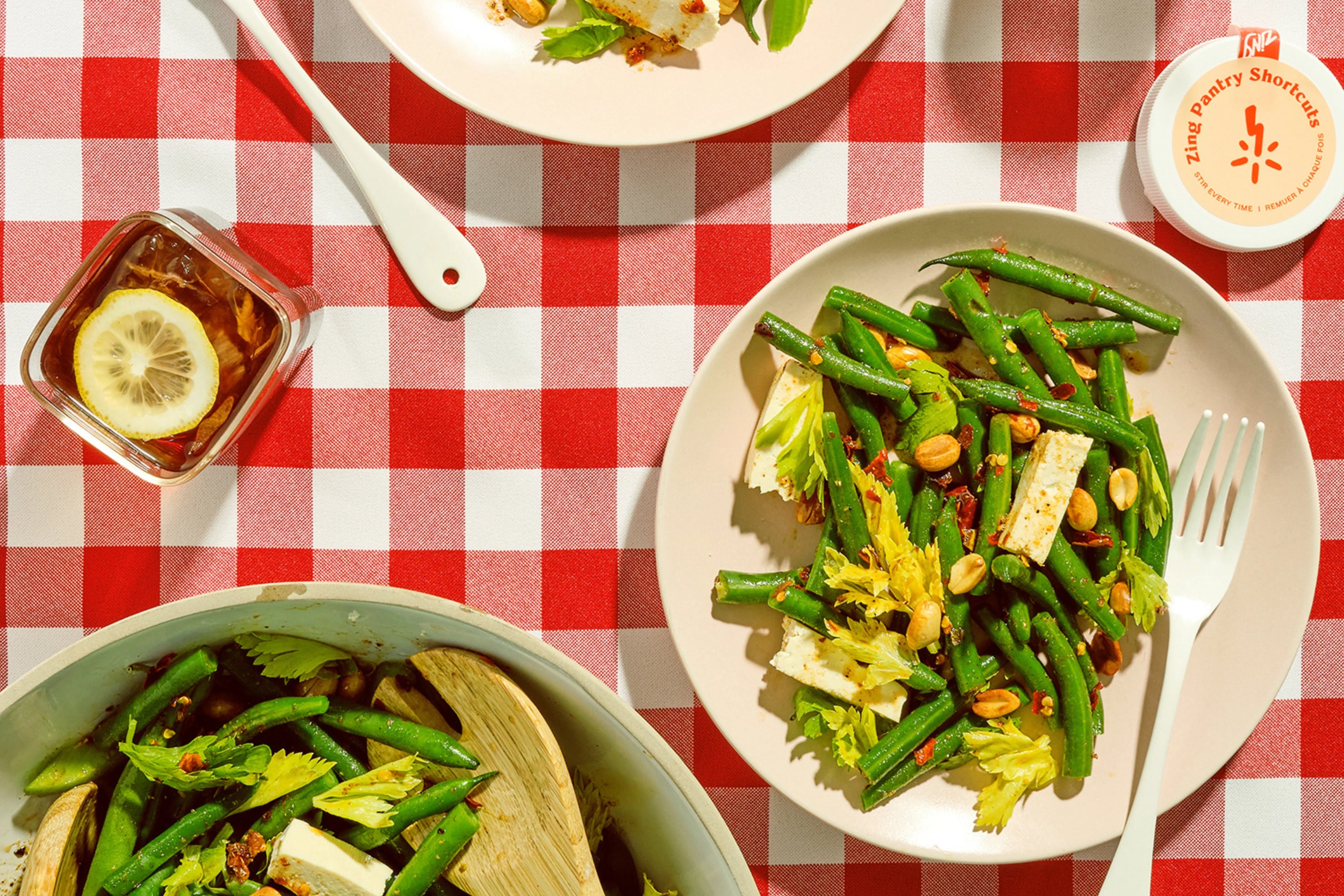 Chili Crisp Grean Bean and Tofu Salad