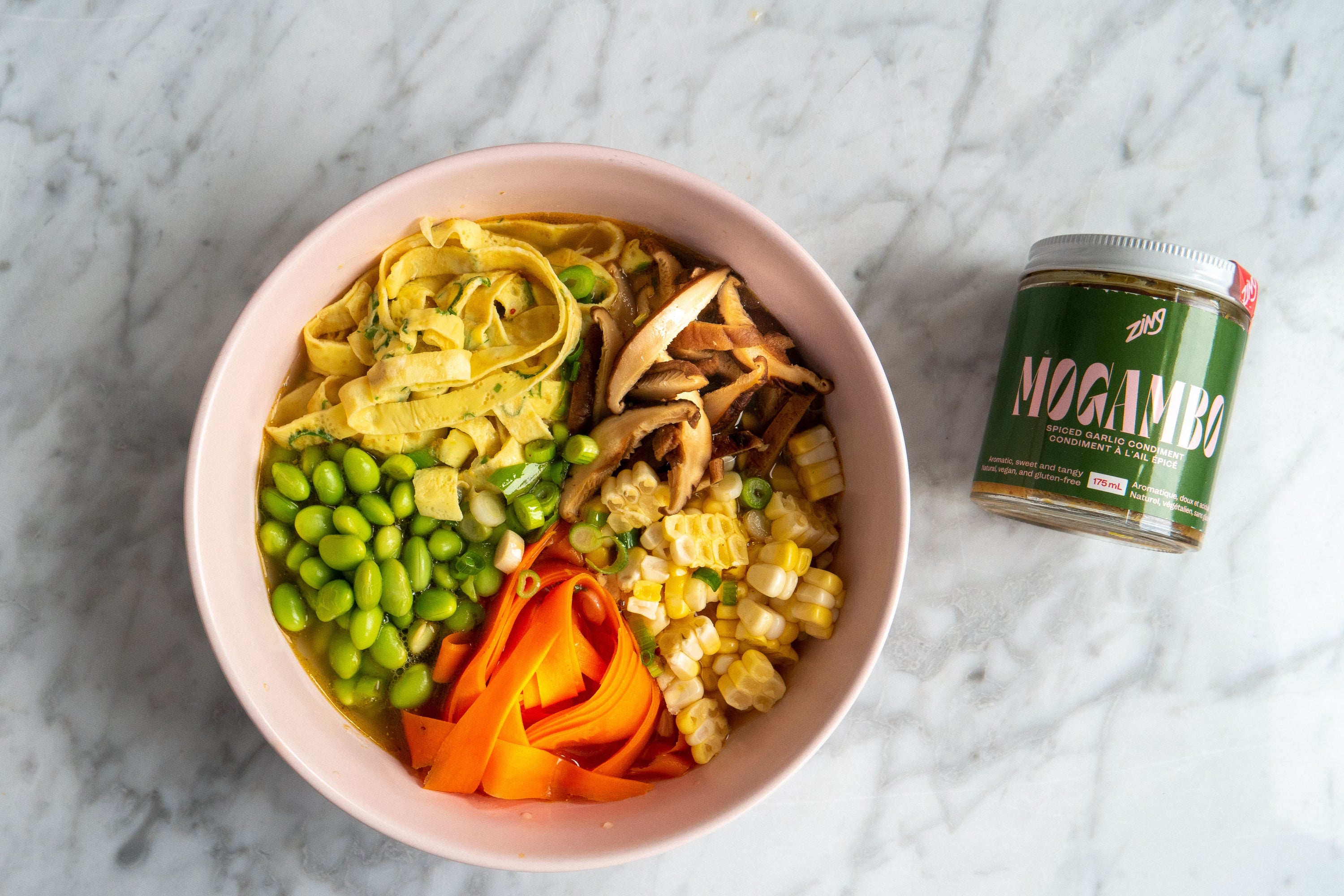 Scallion Egg Noodles in Garlic Broth