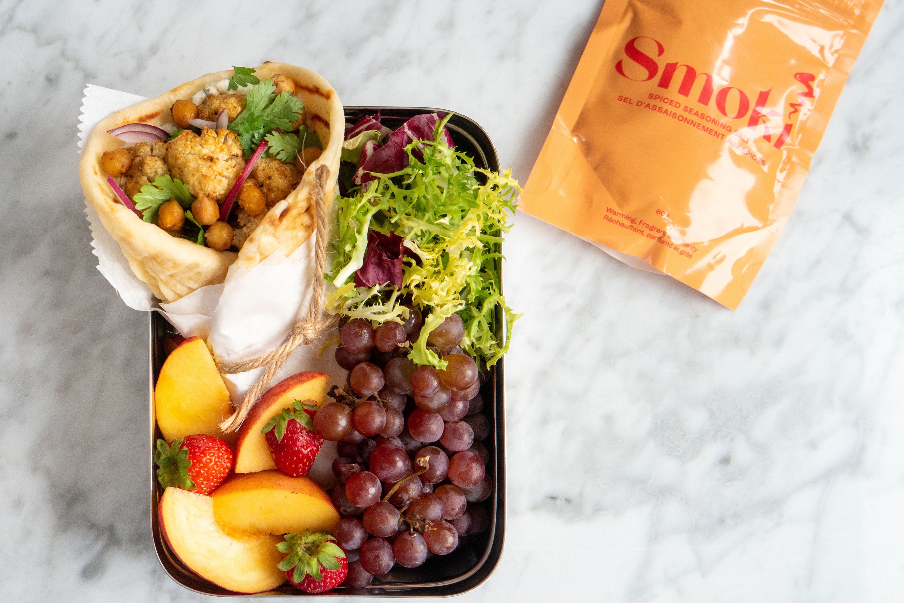 Cauliflower and Chickpea Naan Wrap