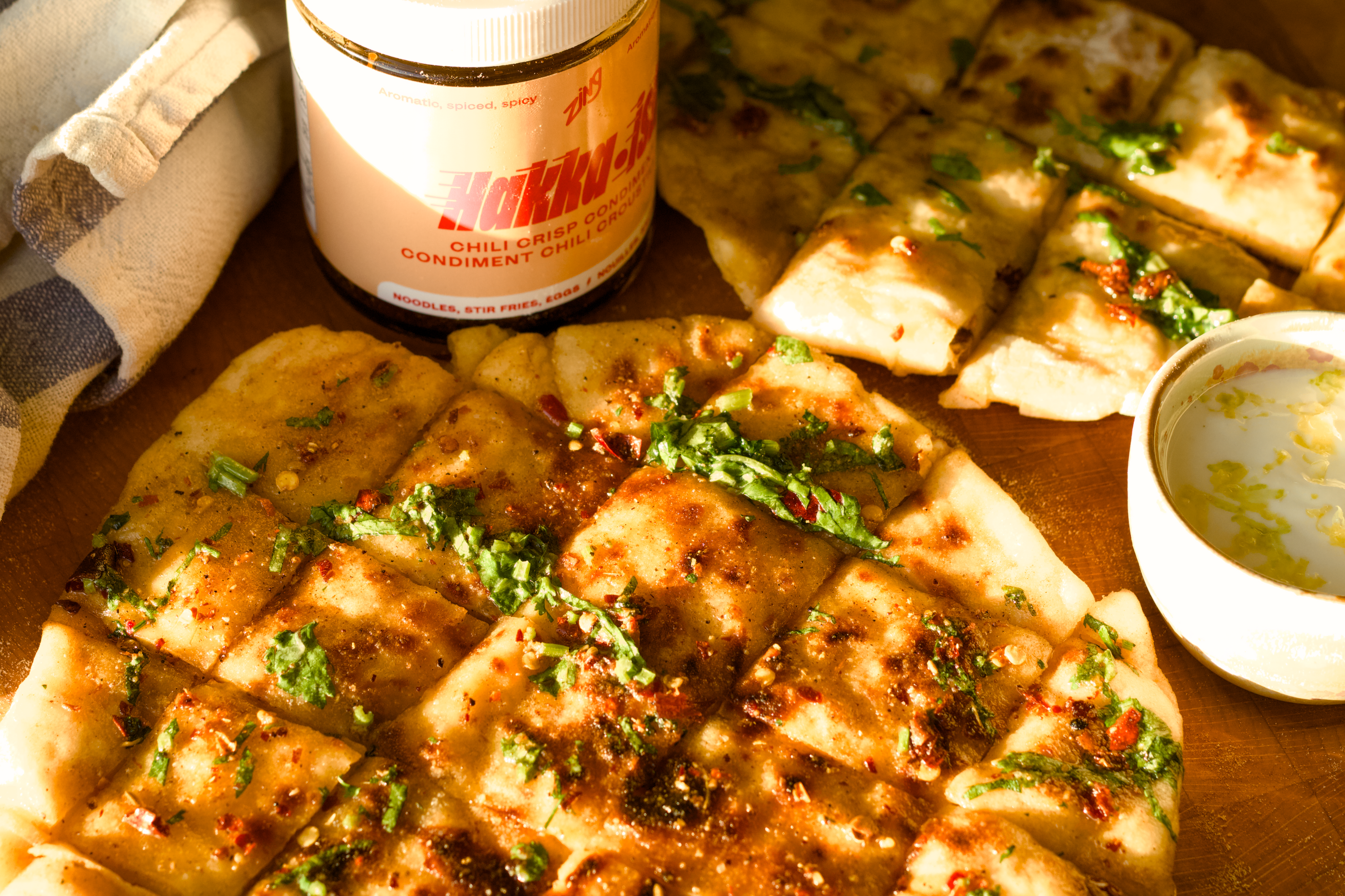 Cheesy Chili Crisp Stuffed Naan