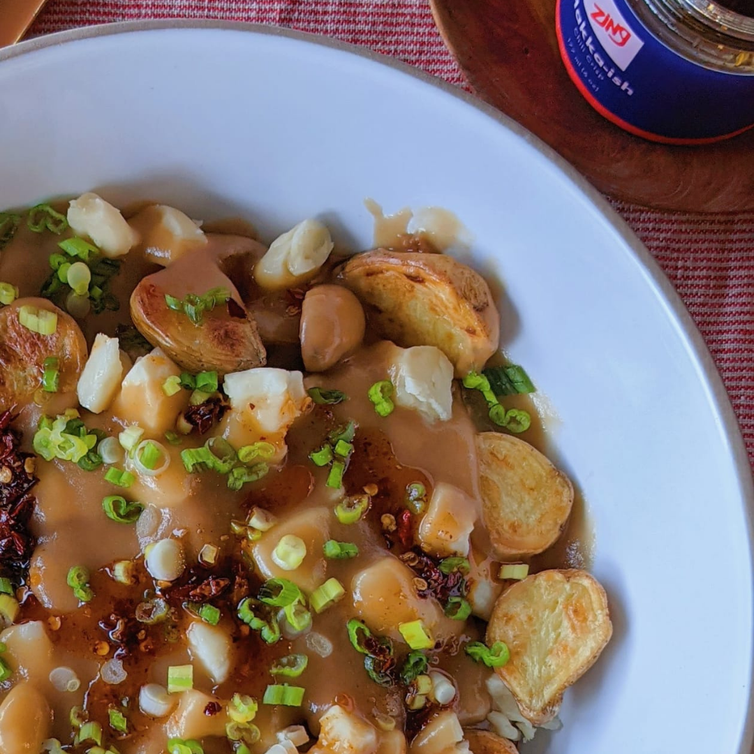 Roast Potato Poutine with Hakka-ish