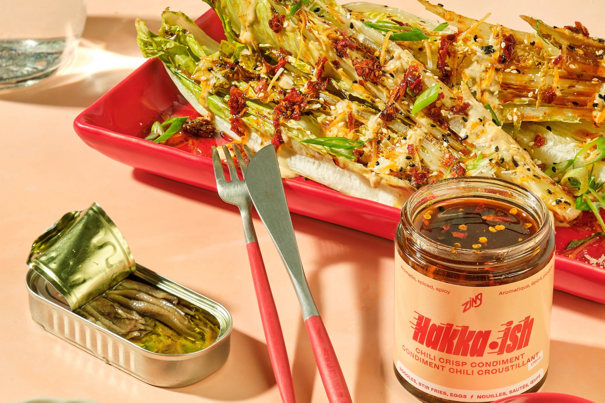 Chili Crunch Cashew Caesar Salad