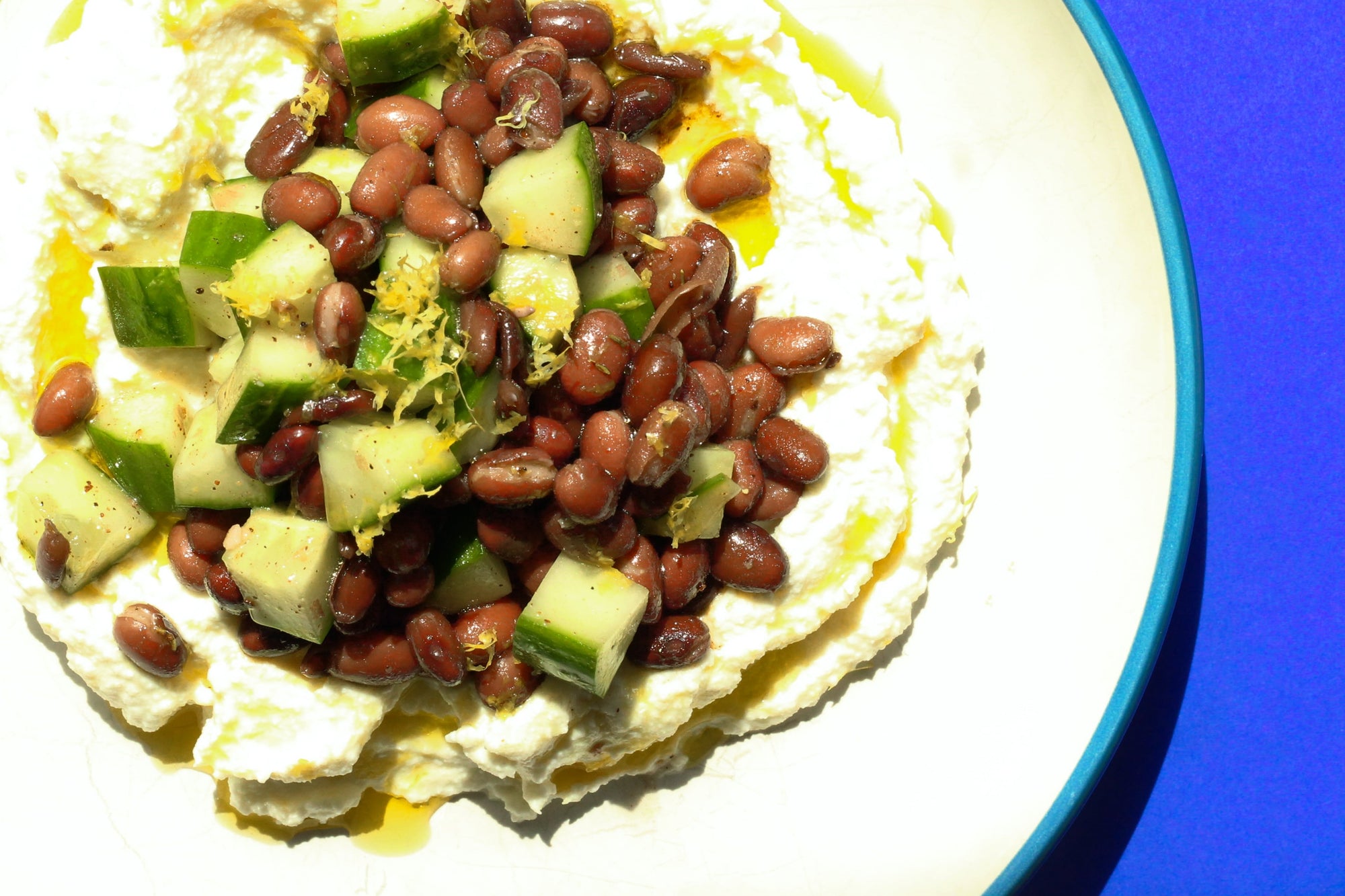 Black Bean, Cucumber and Whipped Ricotta Salad