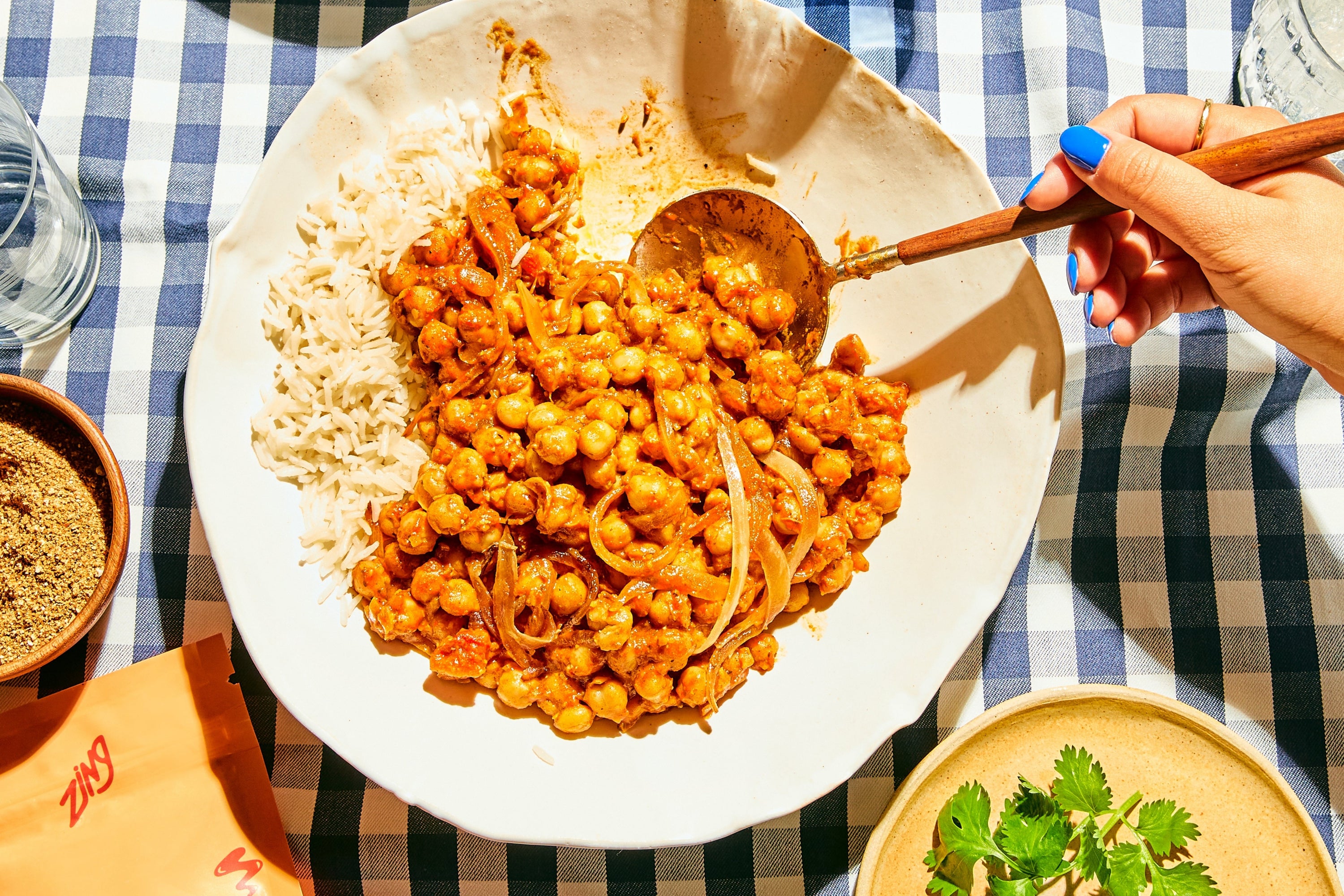 Channa Masala with Steamed Basmati Rice