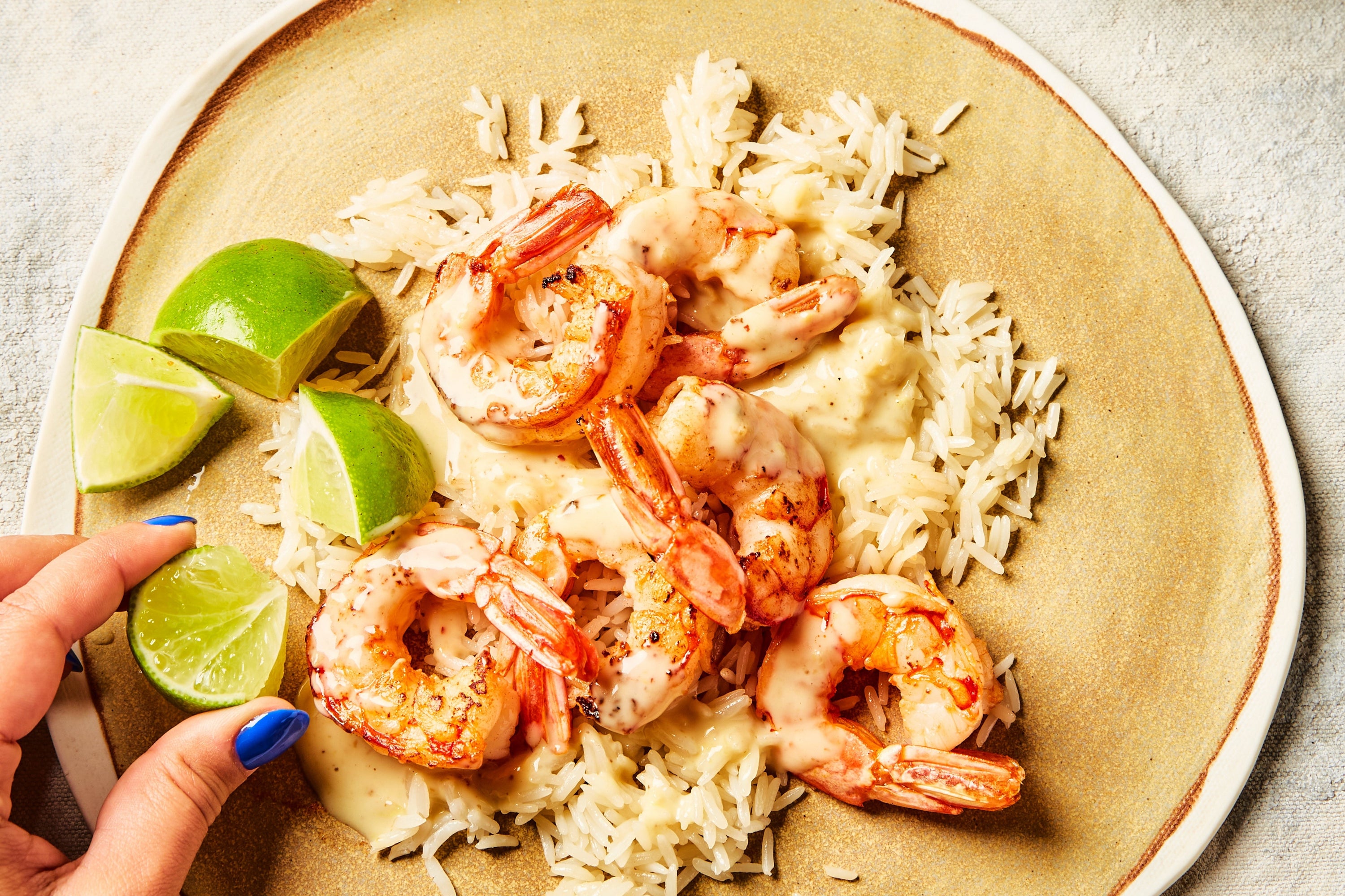 Pan-Fried Shrimp with Coconut Cream and Garlic Sauce