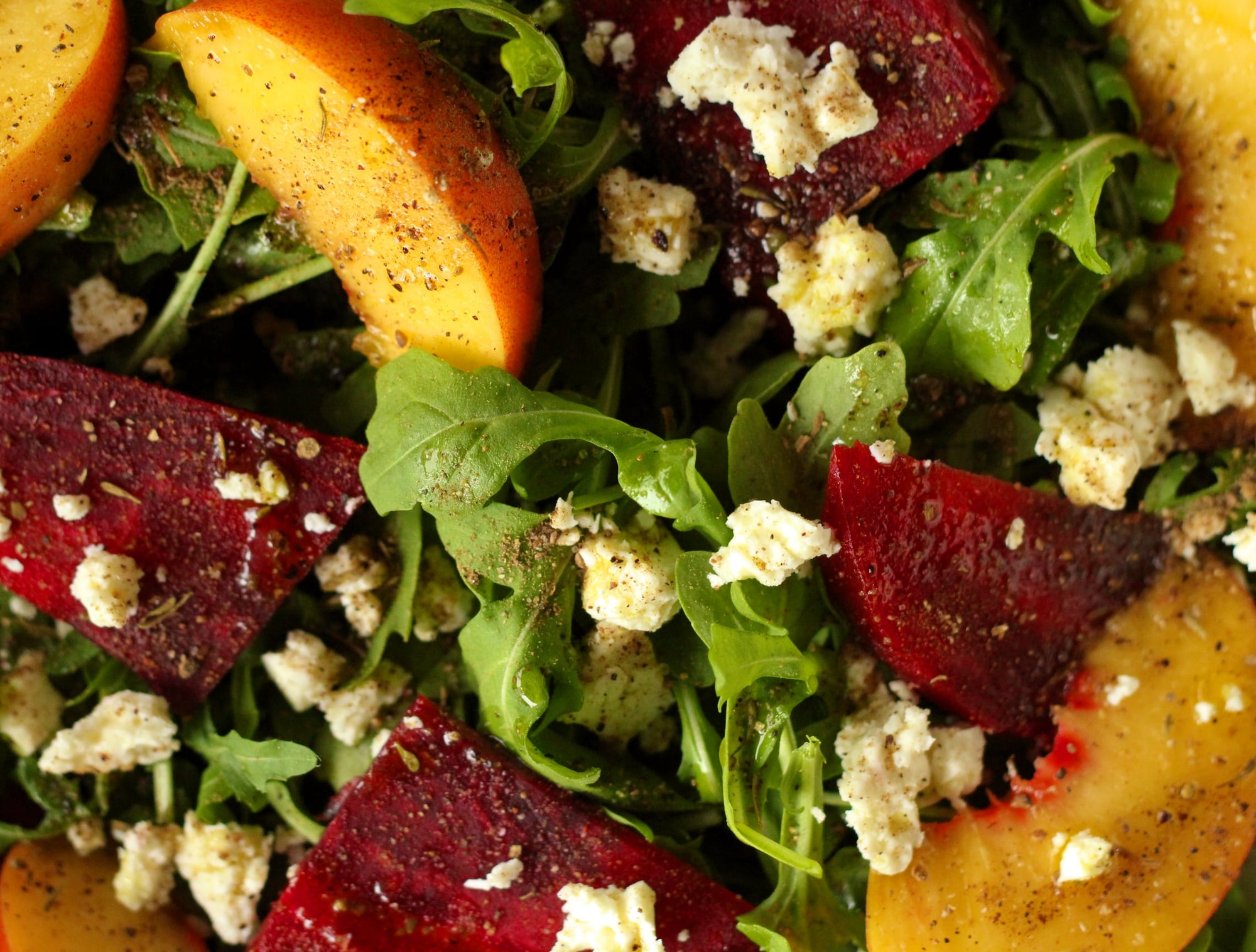 Beet, Peach and Feta Salad