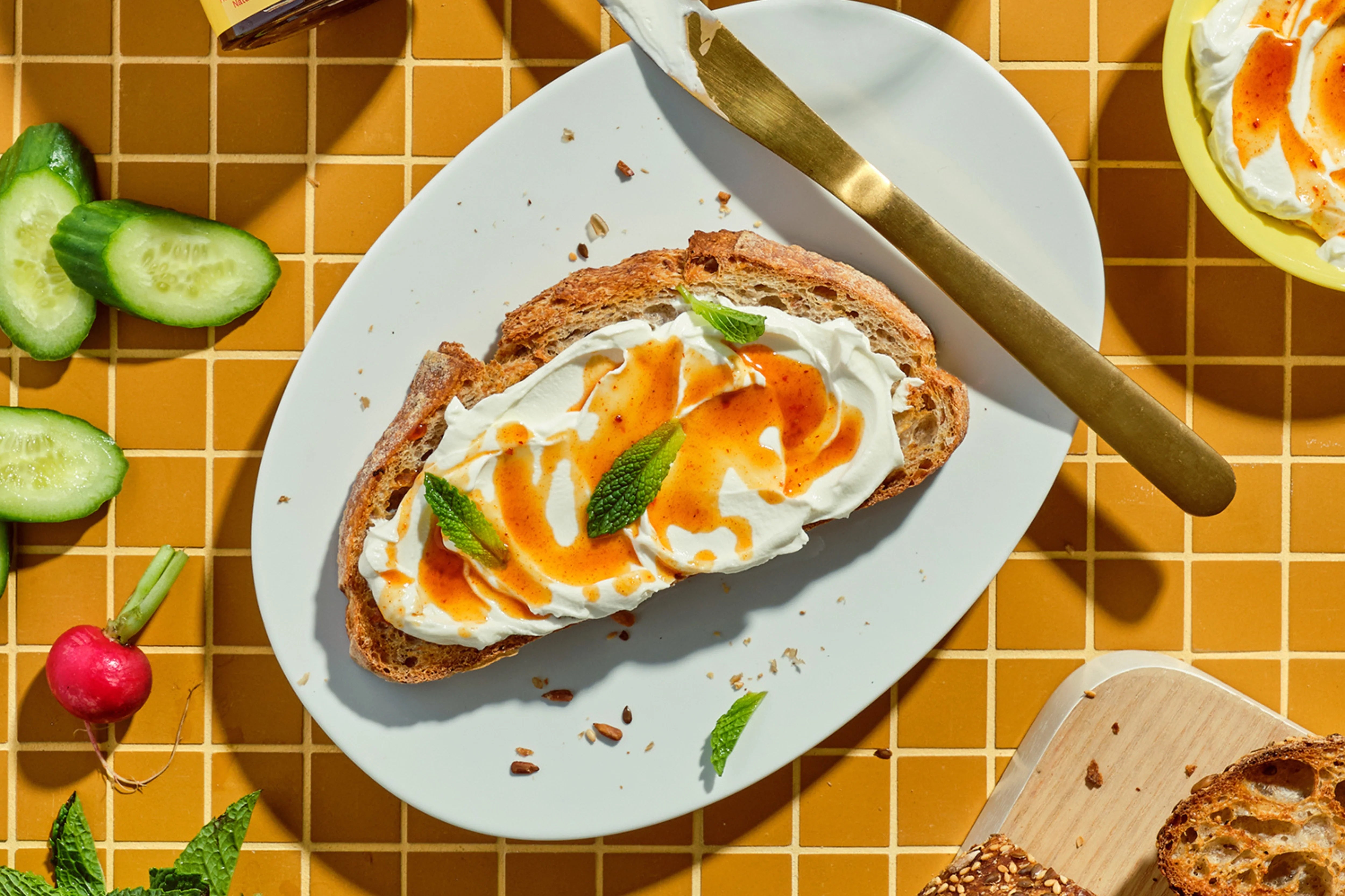 Hot Honey Labneh Toast – Zing Pantry Shortcuts