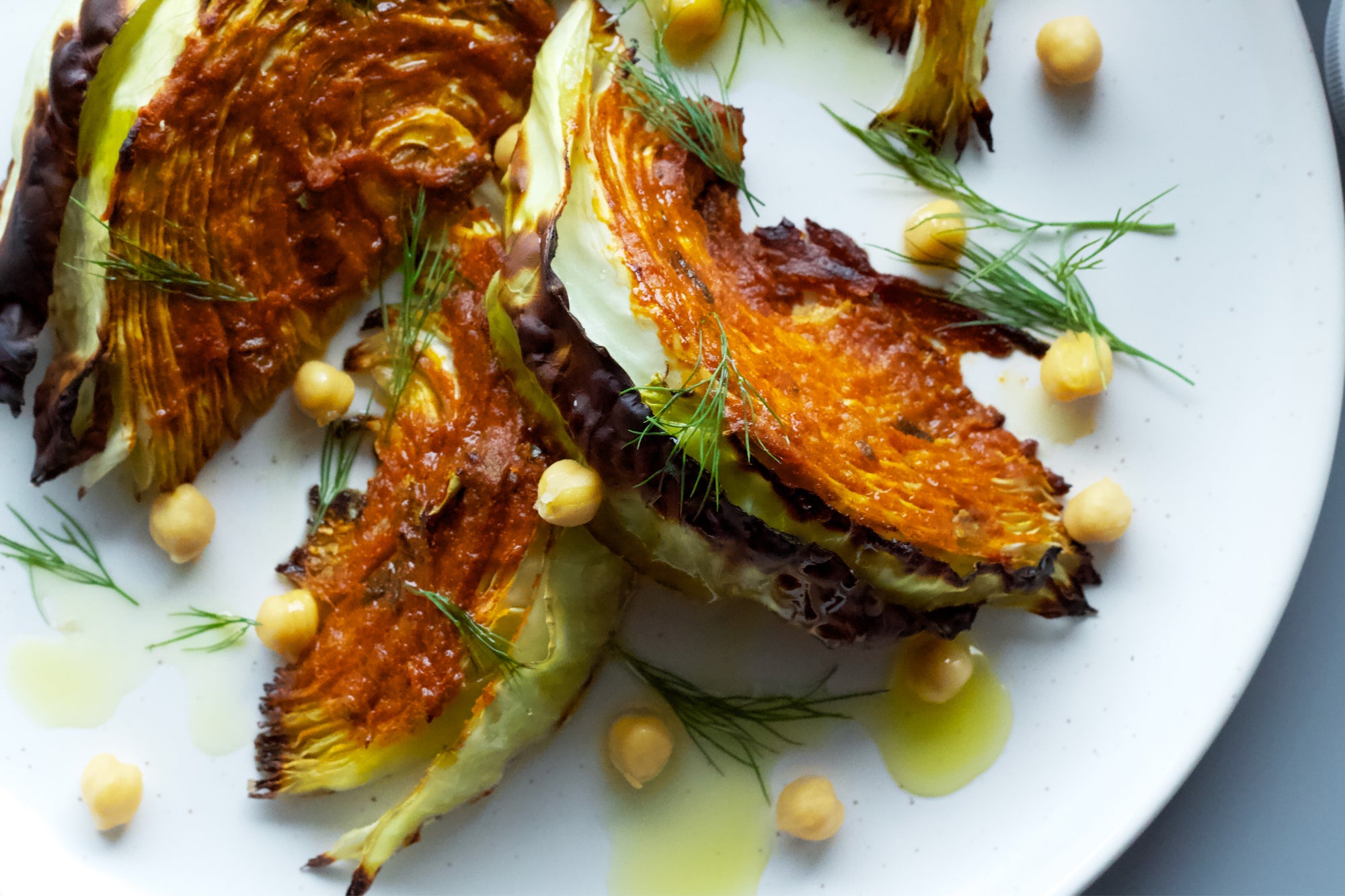 Miso Mustard Glazed Cabbage Wedges