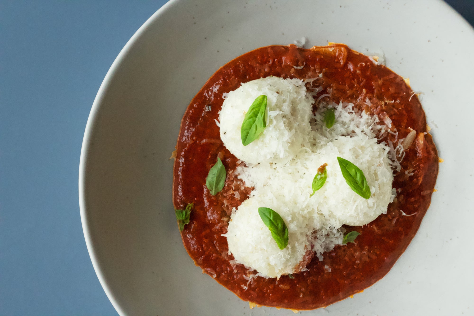 Ricotta Gnudi with Chili Miso Marinara