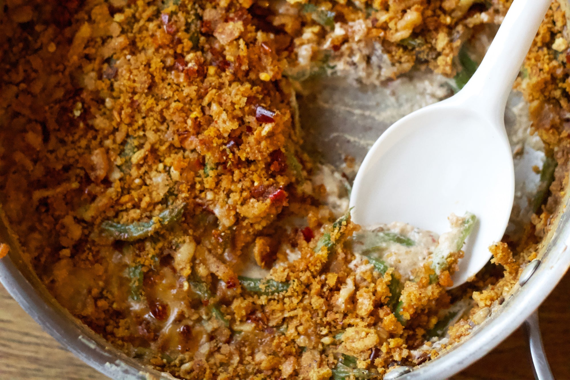Chili Crisp Green Bean Casserole