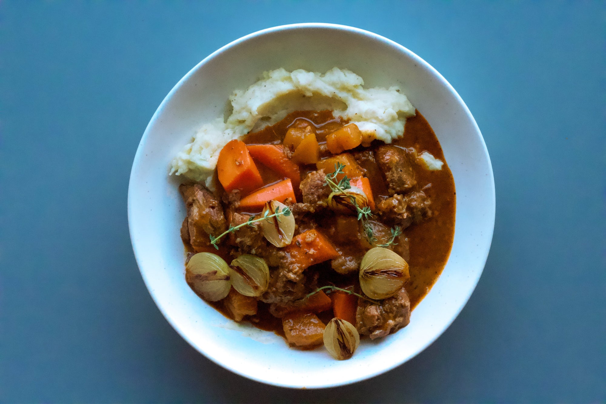 Chili Miso Irish Lamb Stew with Mashed Potatoes