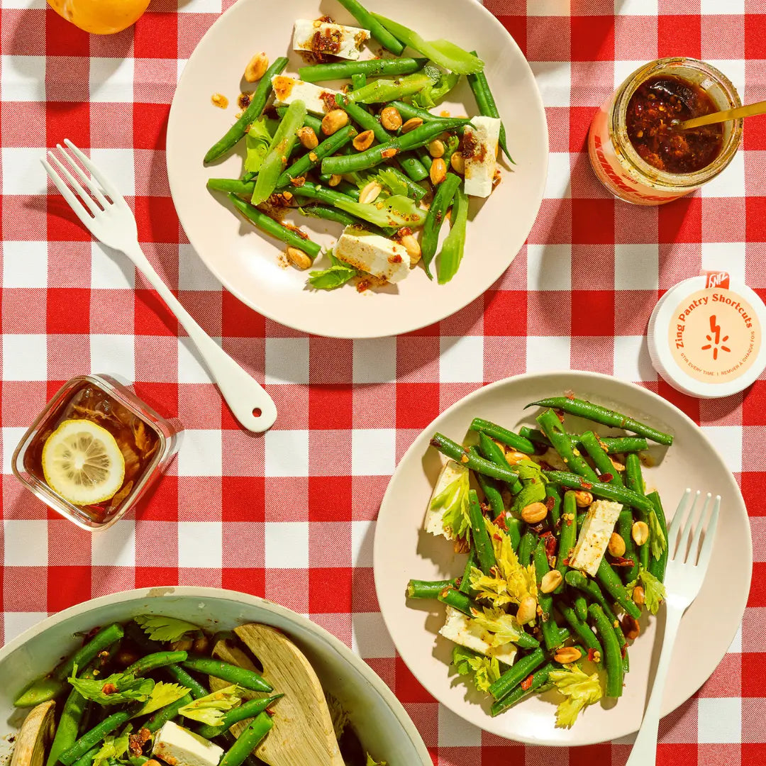 Green bean salad with Hakka-ish Chili Crisp
